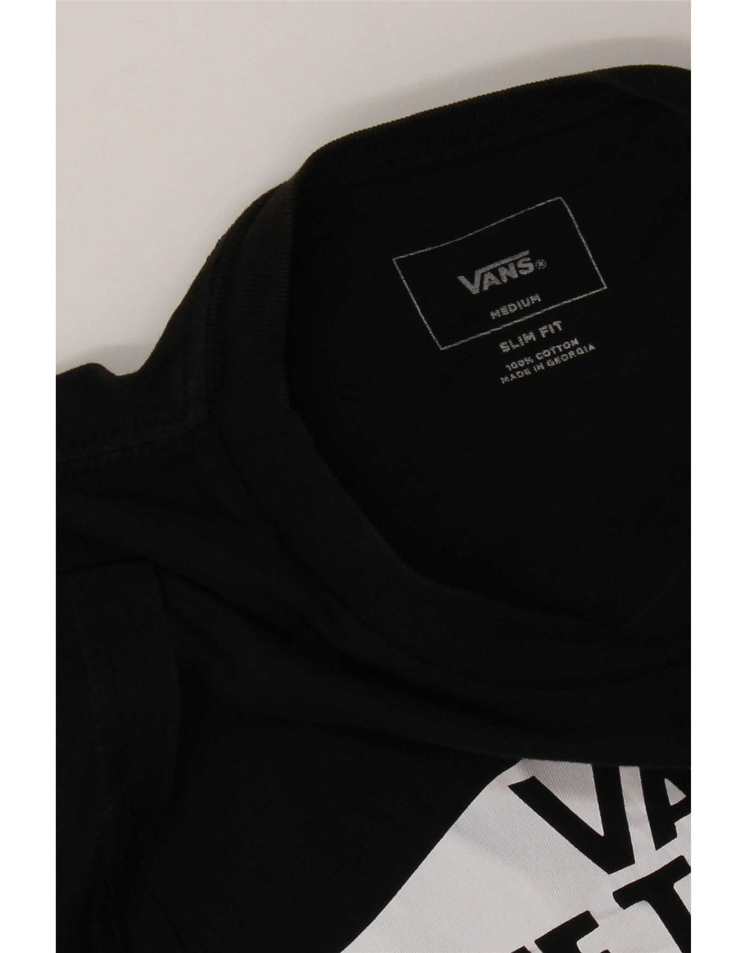 Męski T-shirt Vans Slim Fit z grafiką, średni czarny, bawełniany