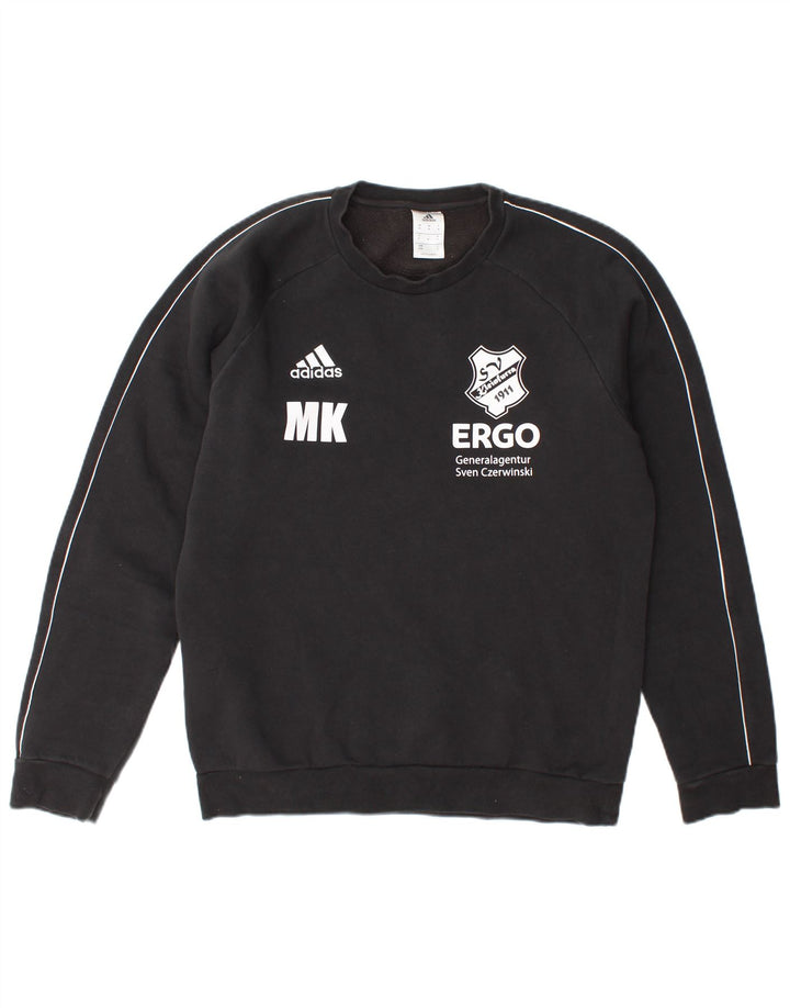 Męska bluza Adidas z grafiką, średnia czarna bawełniana