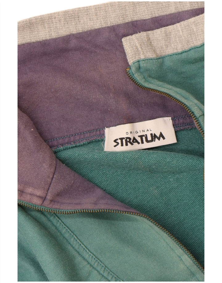 Męska bluza w stylu vintage o luźnym kroju z grafiką, w średnie zielone paski