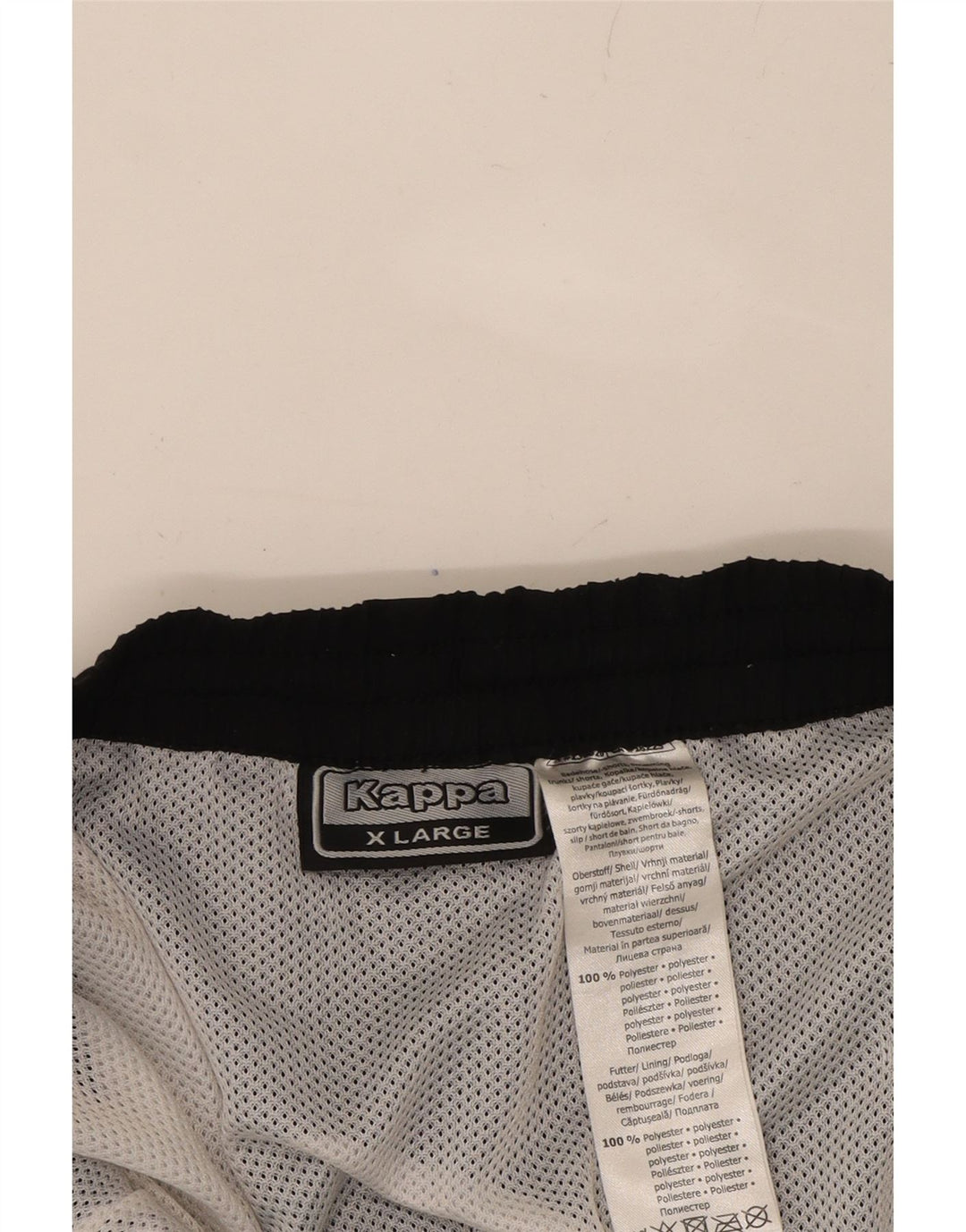 KAPPA Mens Graphic Swimming Shorts XL   Black Polyester Vintage Kappa and Second-Hand Kappa from Messina Hembry 