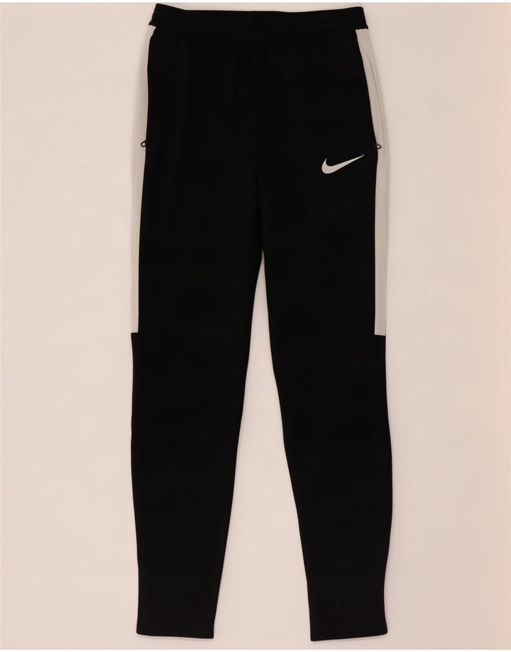 Męskie spodnie dresowe Nike, poliester w kolorze średniej czerni, z blokami kolorów