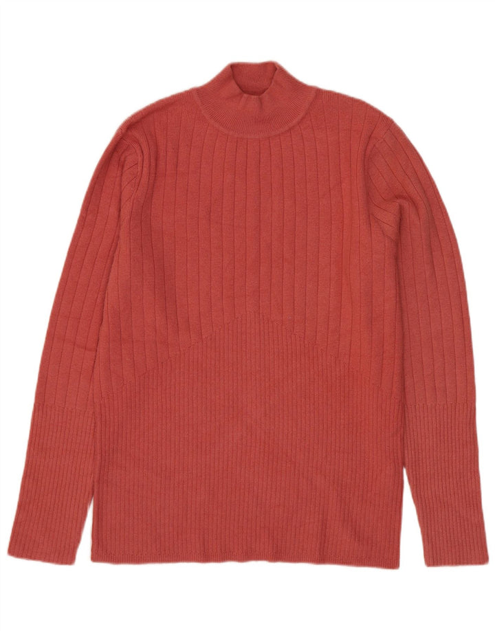 Marks & Spencer Damski sweter z golfem UK 12, średni czerwony wiskoza