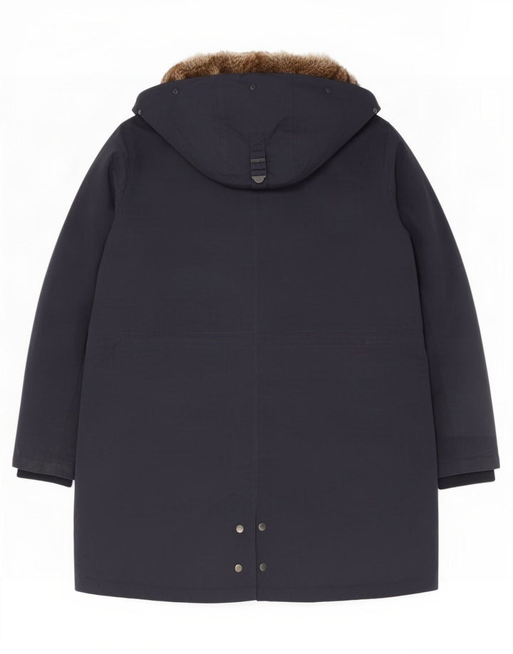 Marks & Spencer Damska kurtka parka z kapturem UK 20 3XL Granatowy poliester
