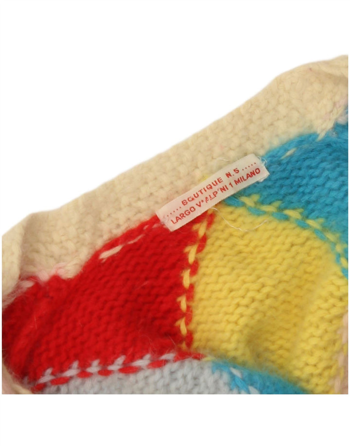 Sweter damski VINTAGE UK 14, duży, wielokolorowy Argyle/diament