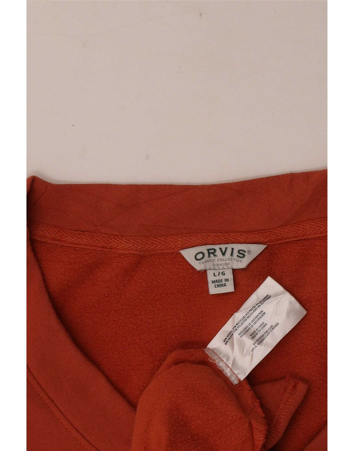 Damska bluza oversize Orvis UK 16, duża, pomarańczowa, modal