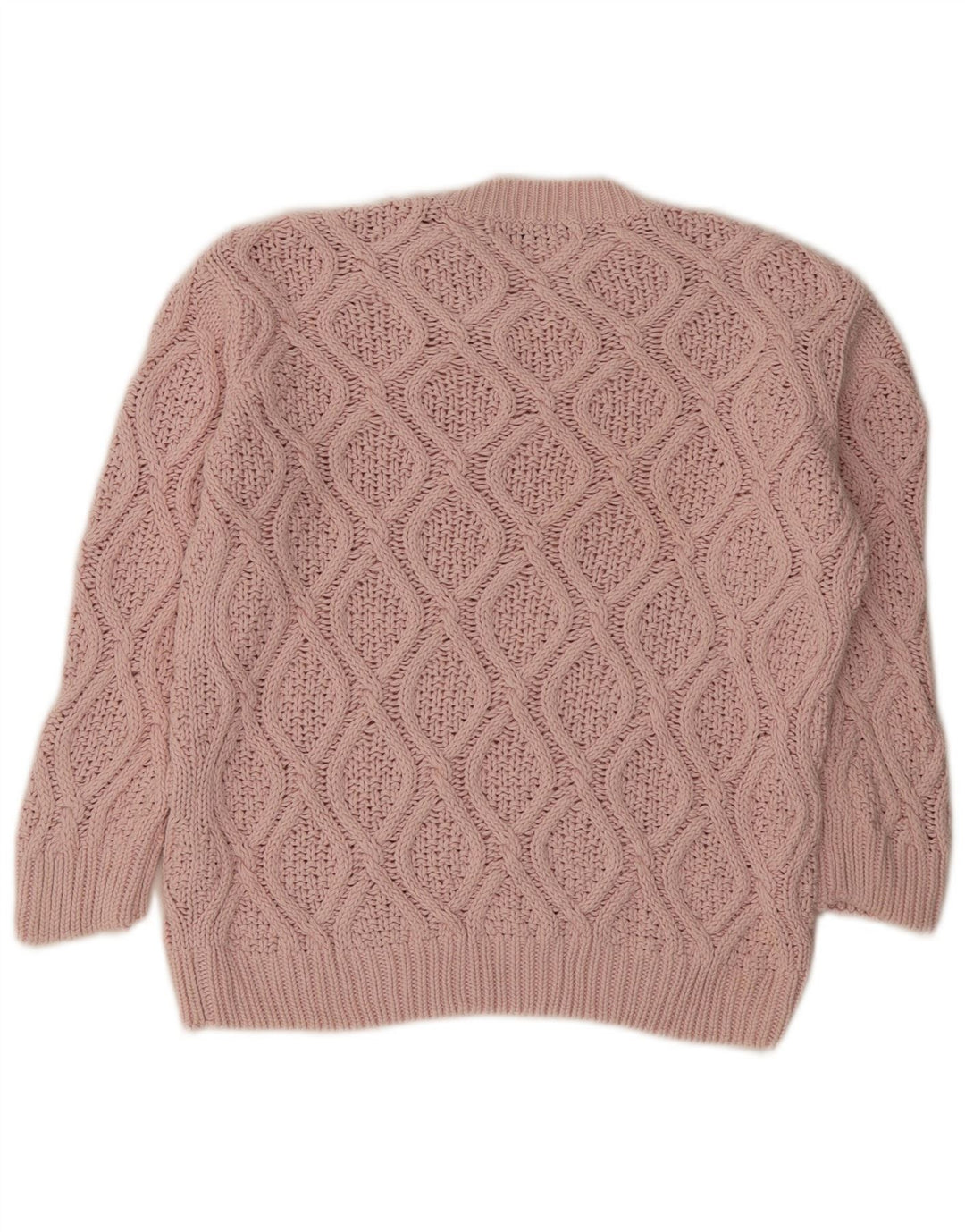 Sweter damski Zara z okrągłym dekoltem UK 14, średni różowy, bawełniany