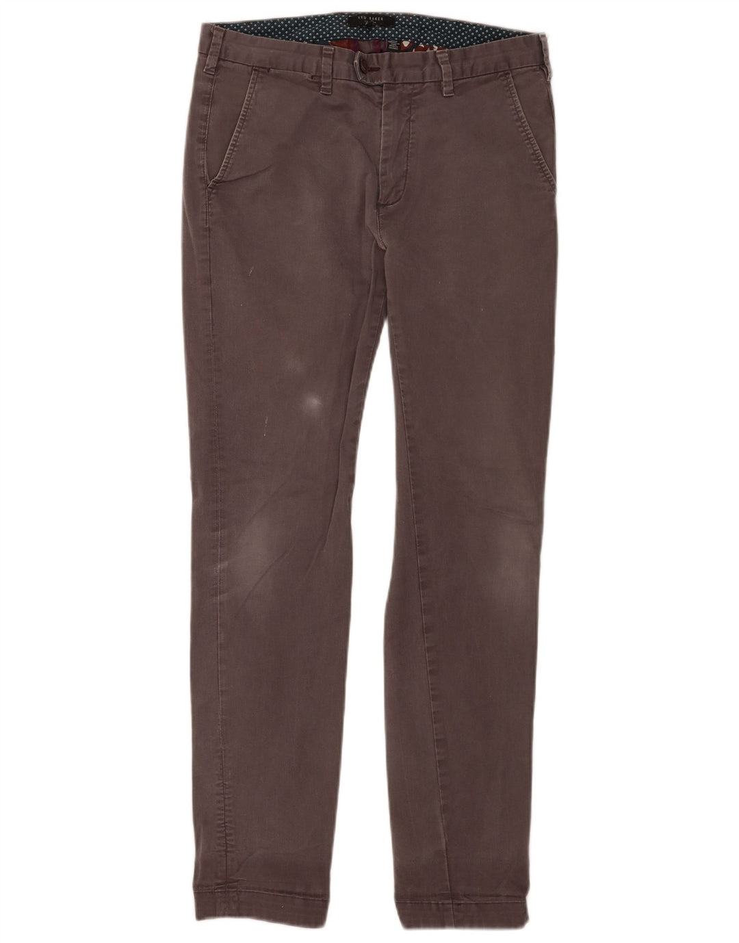 Męskie spodnie typu slim chino Ted Baker W30 L30, szare, bawełniane