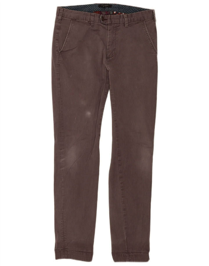 Męskie spodnie typu slim chino Ted Baker W30 L30, szare, bawełniane