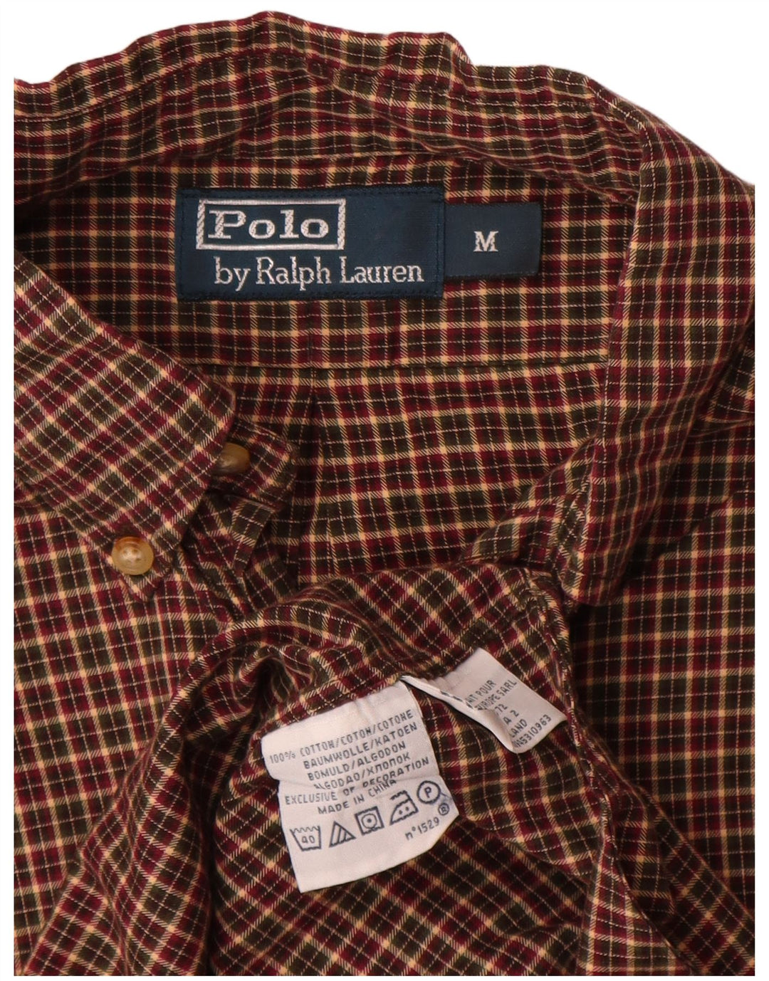 Męska koszula flanelowa Polo Ralph Lauren, bawełniana w średnią brązową kratkę