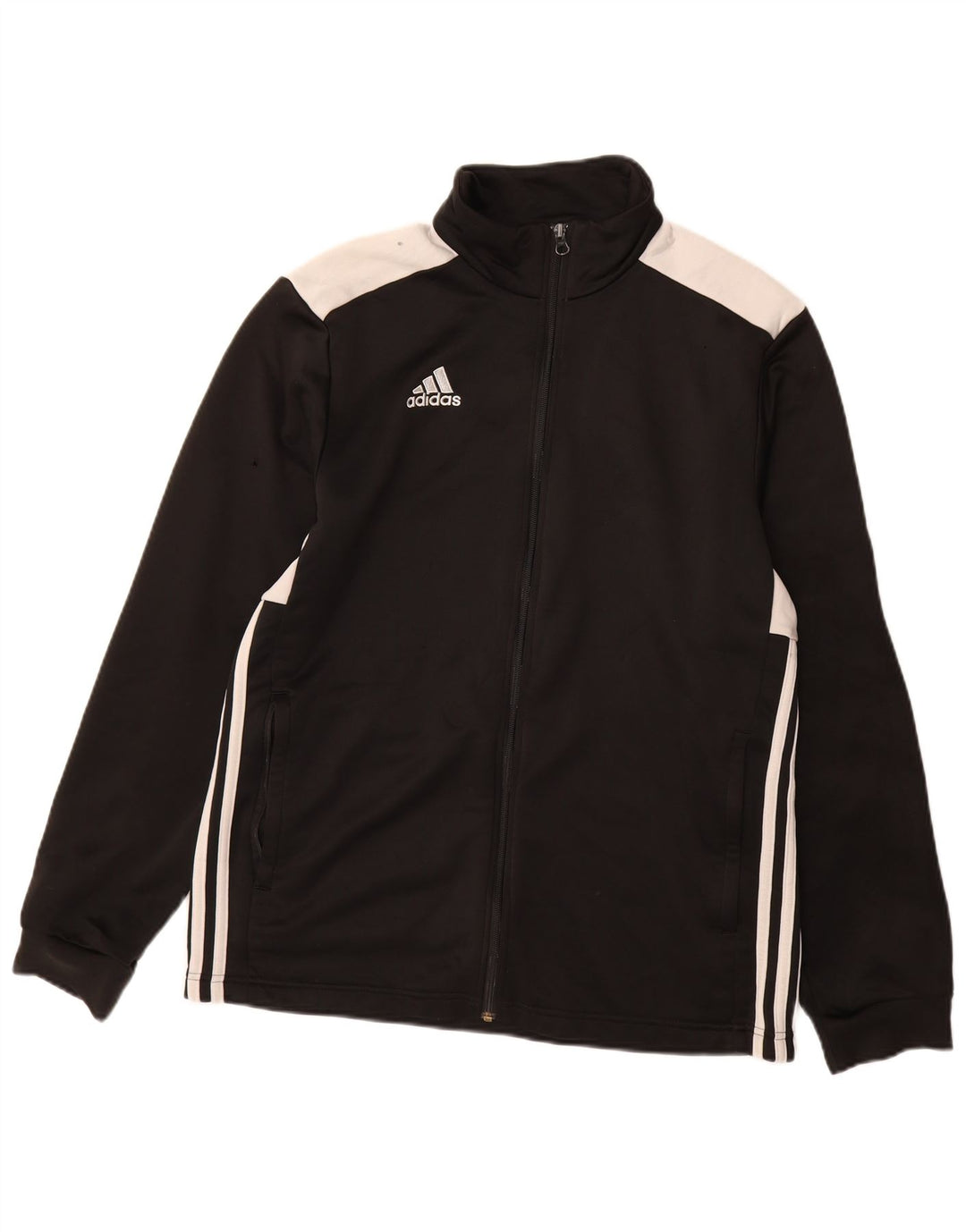 Męska kurtka dresowa ADIDAS, duża, czarna, poliestrowa z blokami kolorów