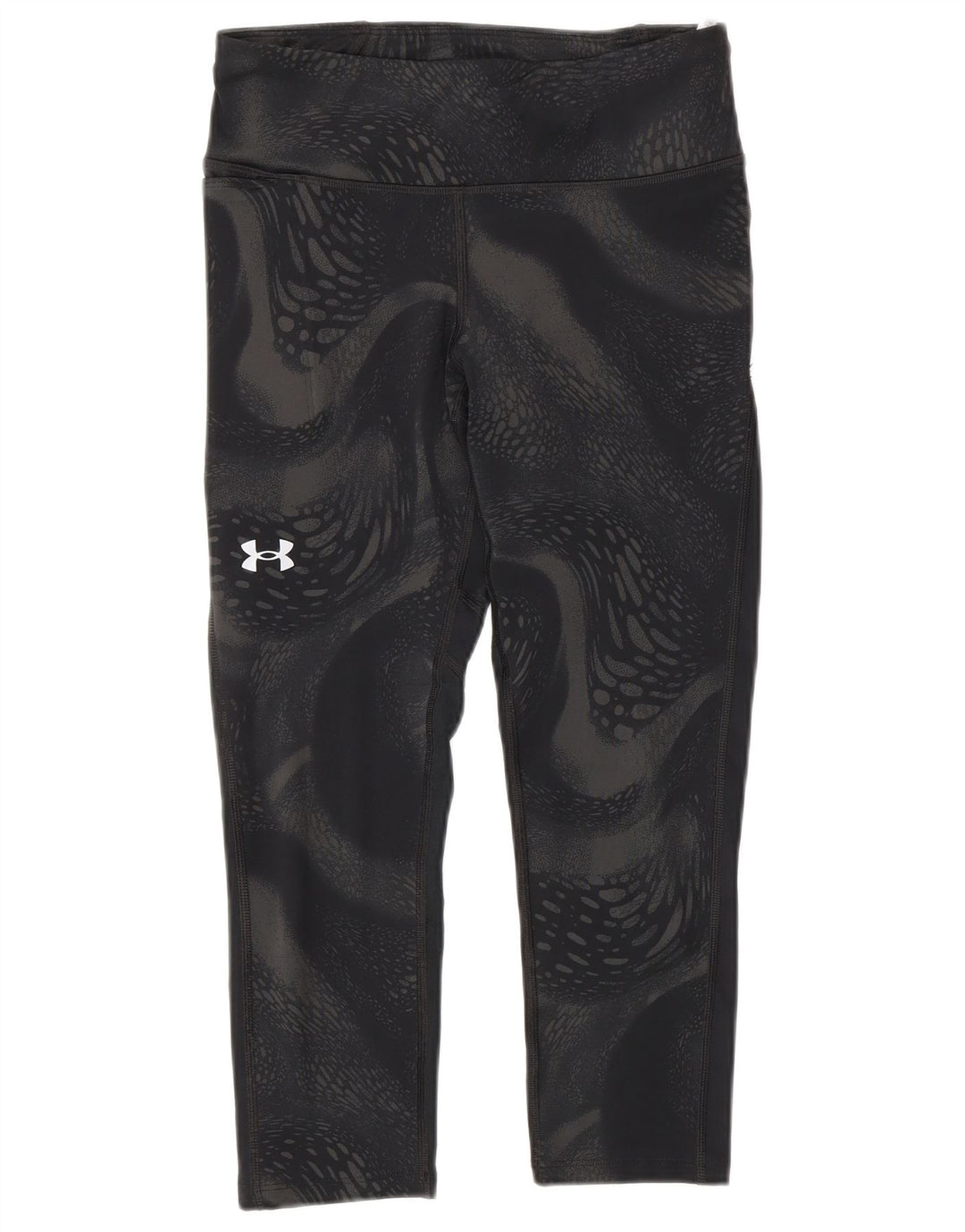 Damskie legginsy kompresyjne Capri Under Armour UK 10, małe, czarne, geometryczne