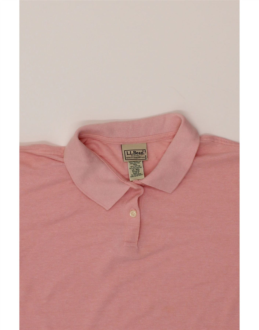 L.L.BEAN Womens Polo Shirt UK 14 Large Pink Polyester Vintage L.L.Bean and Second-Hand L.L.Bean from Messina Hembry 