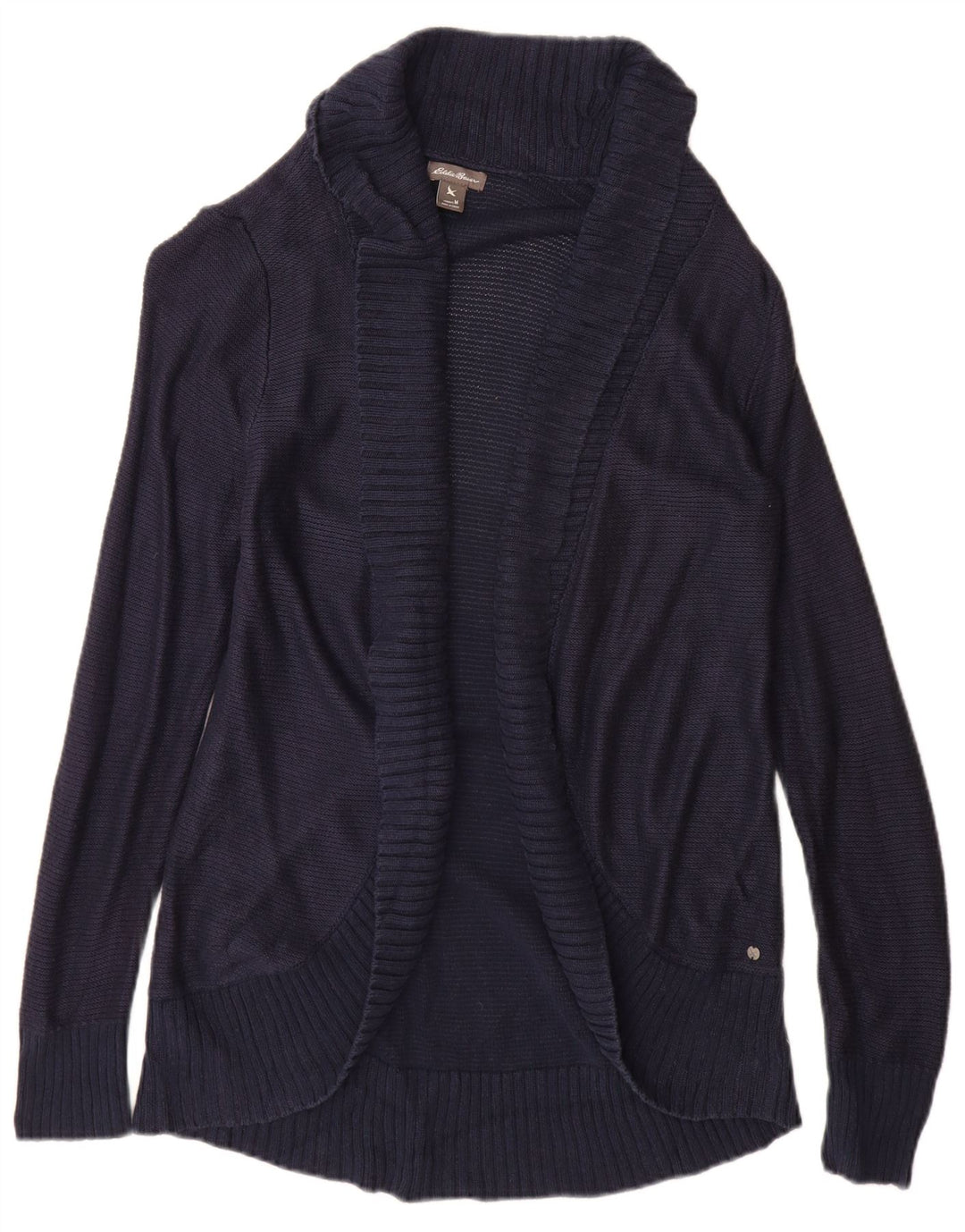 Damski sweter rozpinany Eddie Bauer UK 12 Średni granatowy sztuczny jedwab