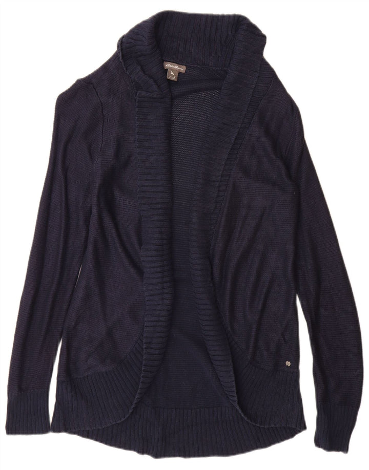 Damski sweter rozpinany Eddie Bauer UK 12 Średni granatowy sztuczny jedwab