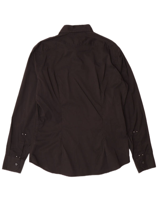 Koszula męska TRUSSARDI JEANS, duża, czarna, bawełniana