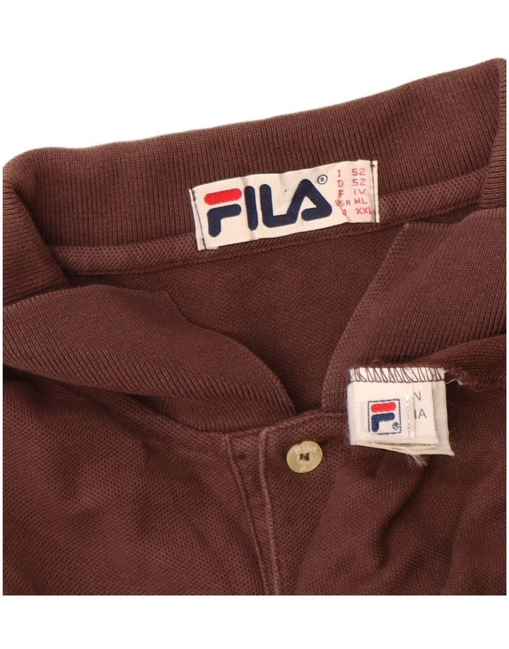 Męska koszulka polo Fila IT 52, duża, brązowa, bawełniana