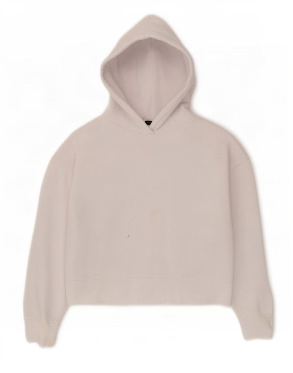 Damski sweter oversize z kapturem Zara UK 10, mały, biały, bawełniany