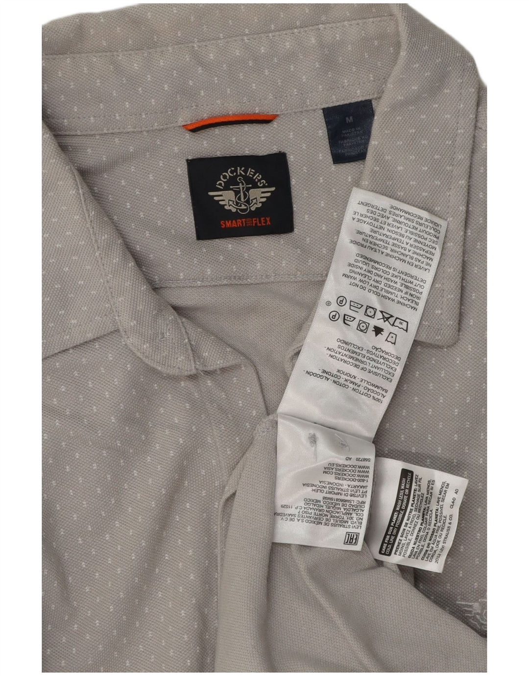 Koszula męska Dockers, średnia, szara, bawełniana w cętki