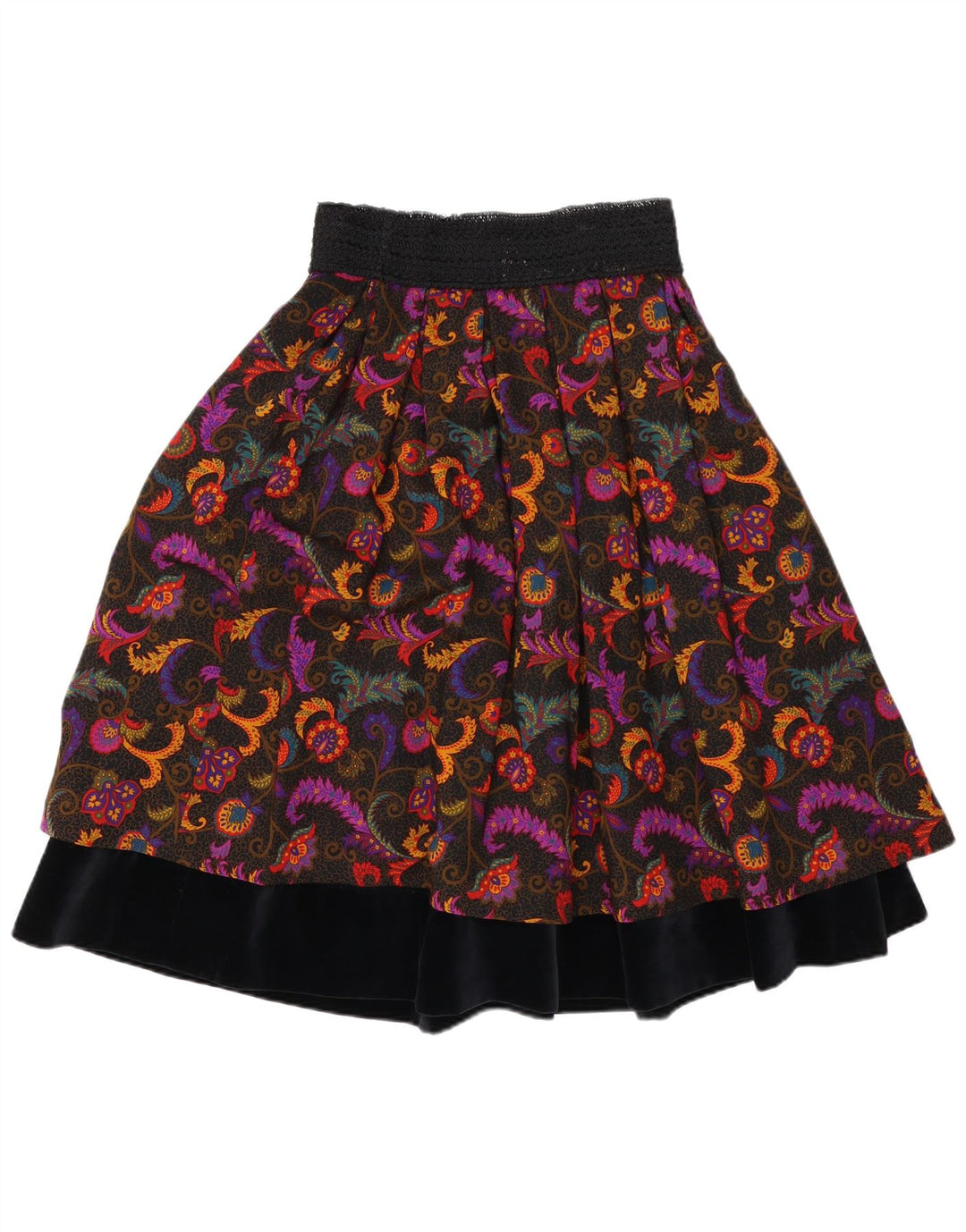 Warstwowa spódnica damska w stylu vintage W27 Mała wielokolorowa wełna Paisley