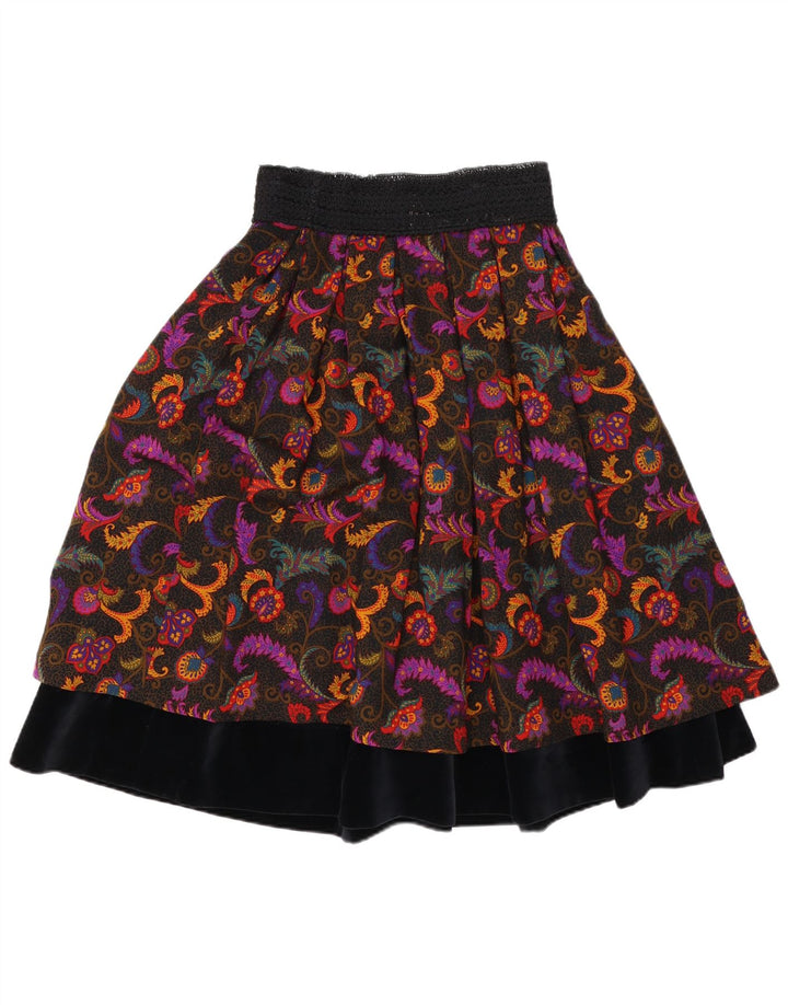 Warstwowa spódnica damska w stylu vintage W27 Mała wielokolorowa wełna Paisley
