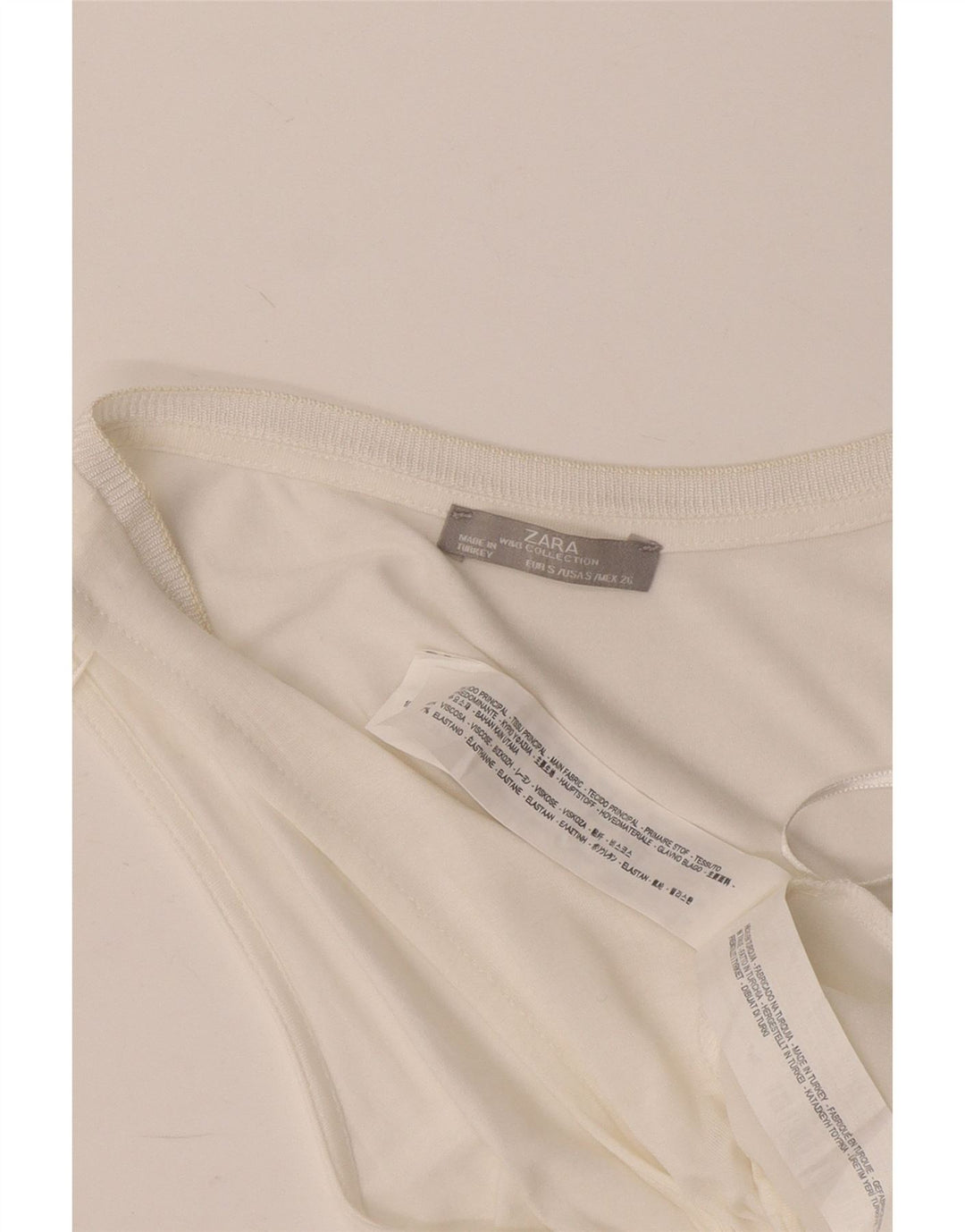 Damski krótki top Zara UK 8 Small White Wiskoza