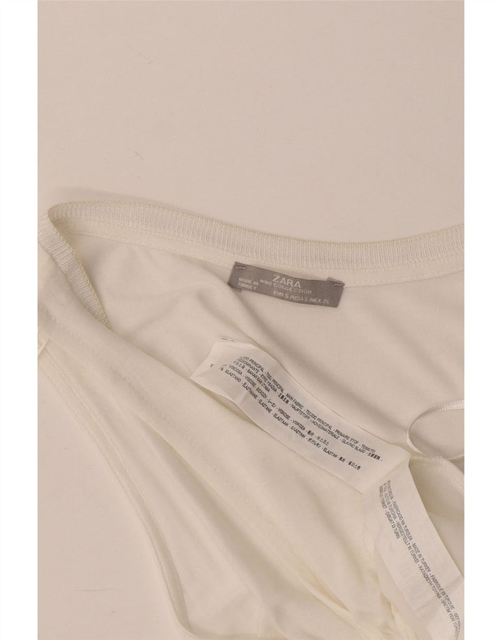Damski krótki top Zara UK 8 Small White Wiskoza