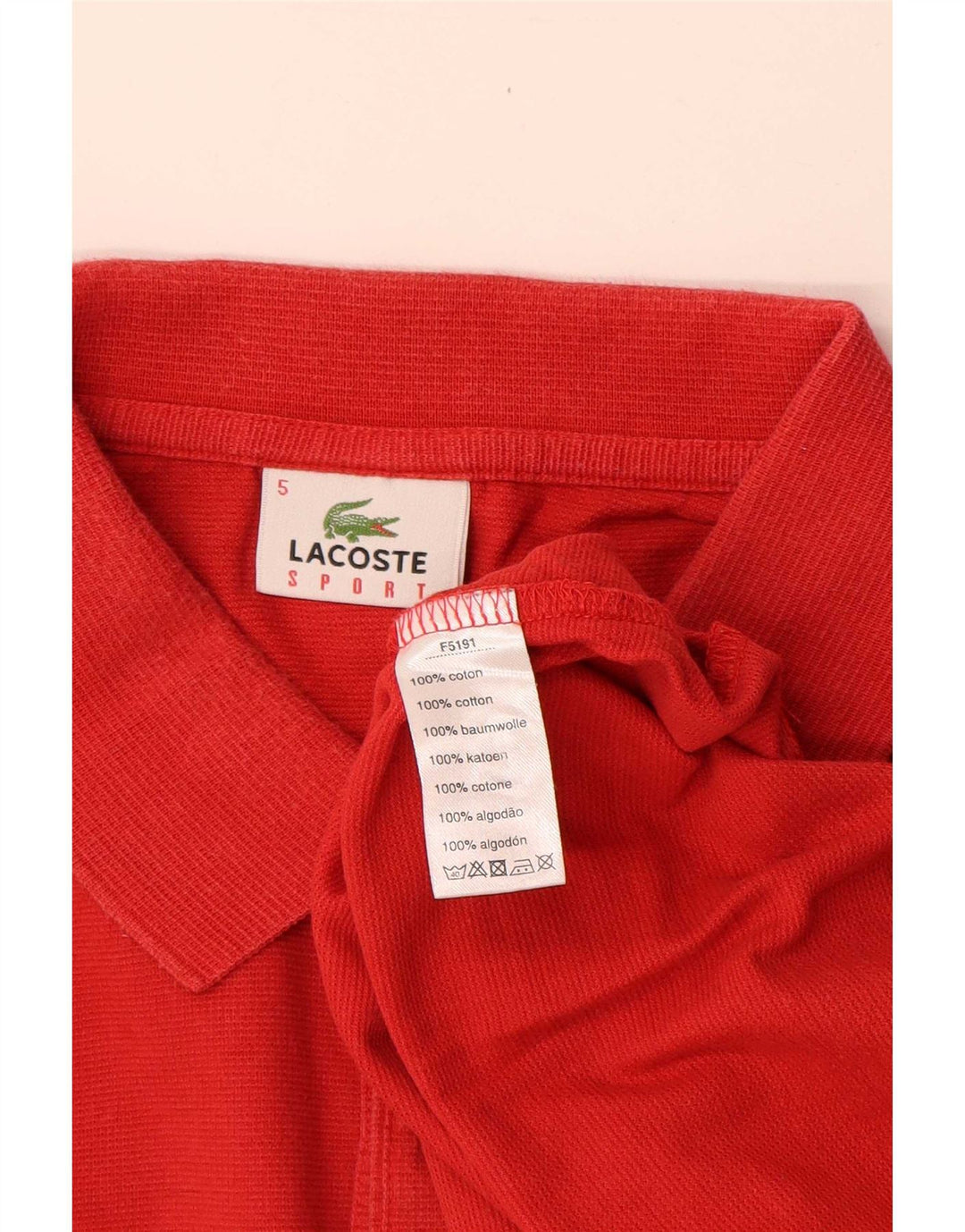 Męska koszulka polo Lacoste, rozmiar 5, duża, czerwona, bawełniana