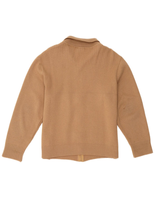Sweter damski w stylu vintage, UK 12, średni brąz, blok kolorów