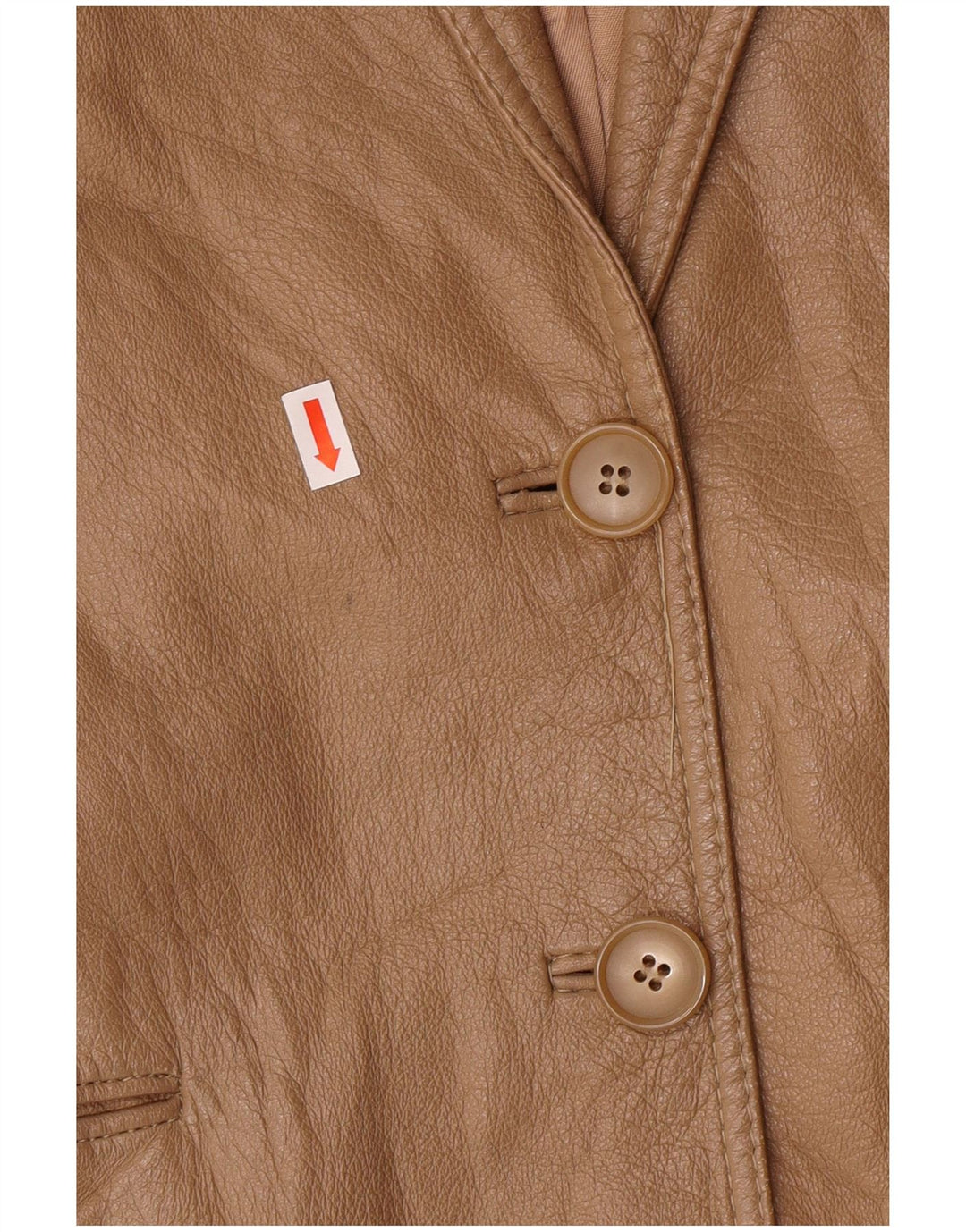 Vintage damska marynarka zapinana na 2 guziki IT 44 średnio beżowa skórzana klasyczna