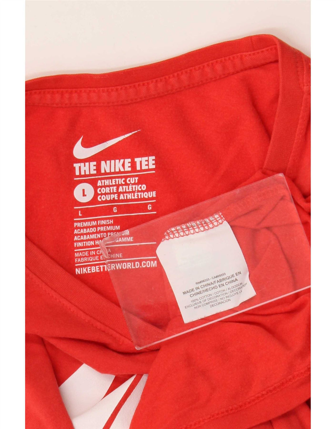 Męski T-shirt Nike o sportowym kroju z grafiką, duży, czerwony, bawełniany