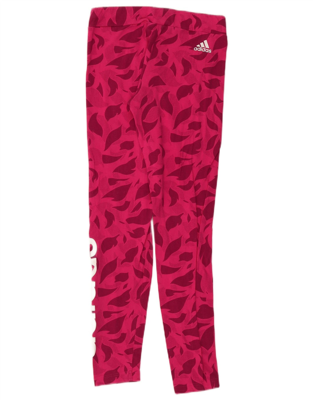 Legginsy dziewczęce ADIDAS z grafiką 14-15 lat, różowe, bawełniane w kwiaty