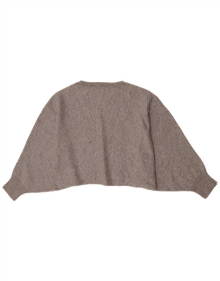 Damska bluza typu Crop Massimo Dutti UK 14, średnioszara, nakrapiana