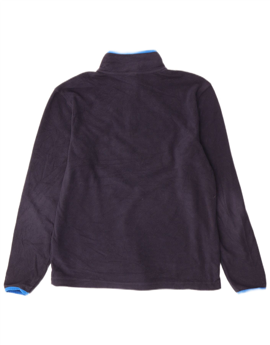 STARTER Mens Zip Neck Fleece Jumper UK 34/36 Small Navy Blue Polyester