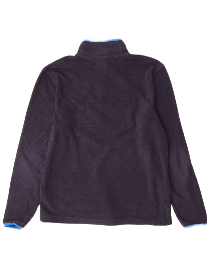 STARTER Mens Zip Neck Fleece Jumper UK 34/36 Small Navy Blue Polyester