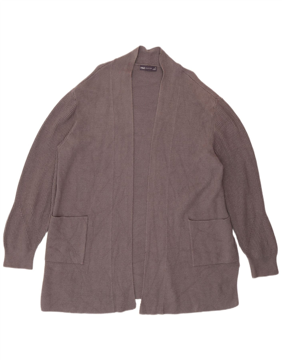 Marks & Spencer Damski sweter rozpinany UK 20 2XL Szara wiskoza