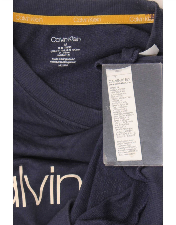 Męska bluza Calvin Klein z grafiką, średnia, granatowa, bawełniana