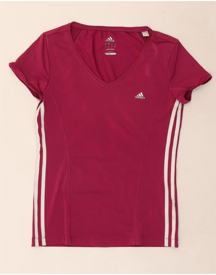 Damska koszulka Adidas Climacool Top UK 14 Średni różowy poliester