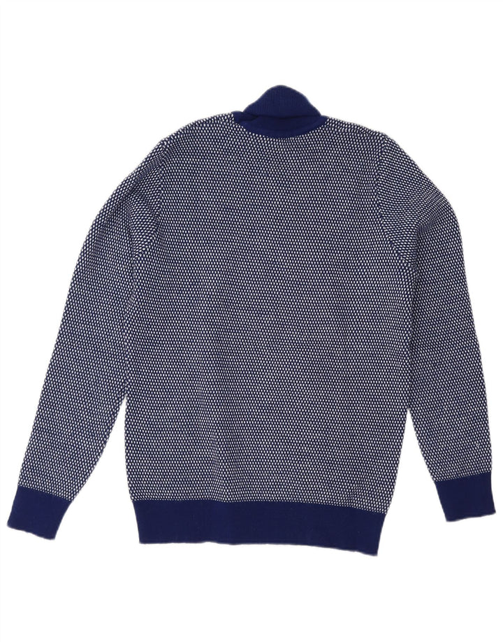 Sweter damski w stylu vintage z wywijanym dekoltem UK 14, średni granatowy