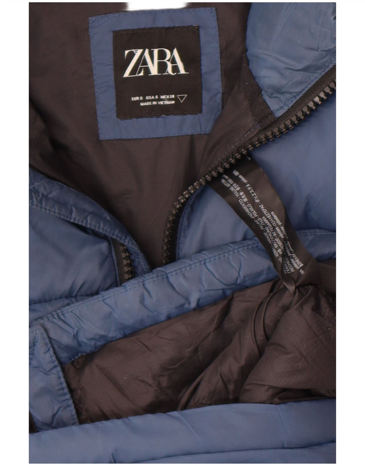 Męska ocieplana kurtka Zara UK 36, mała, granatowa, z poliestru
