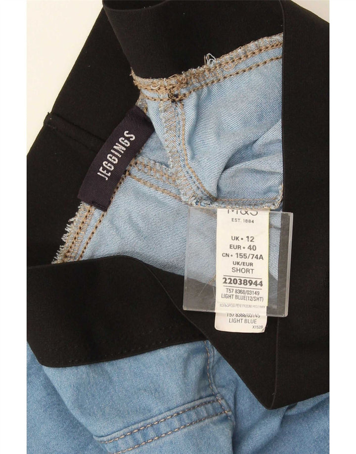 Marks & Spencer Damskie jeansy Jegging UK 12 Medium W30 L26 Niebieskie bloki kolorów