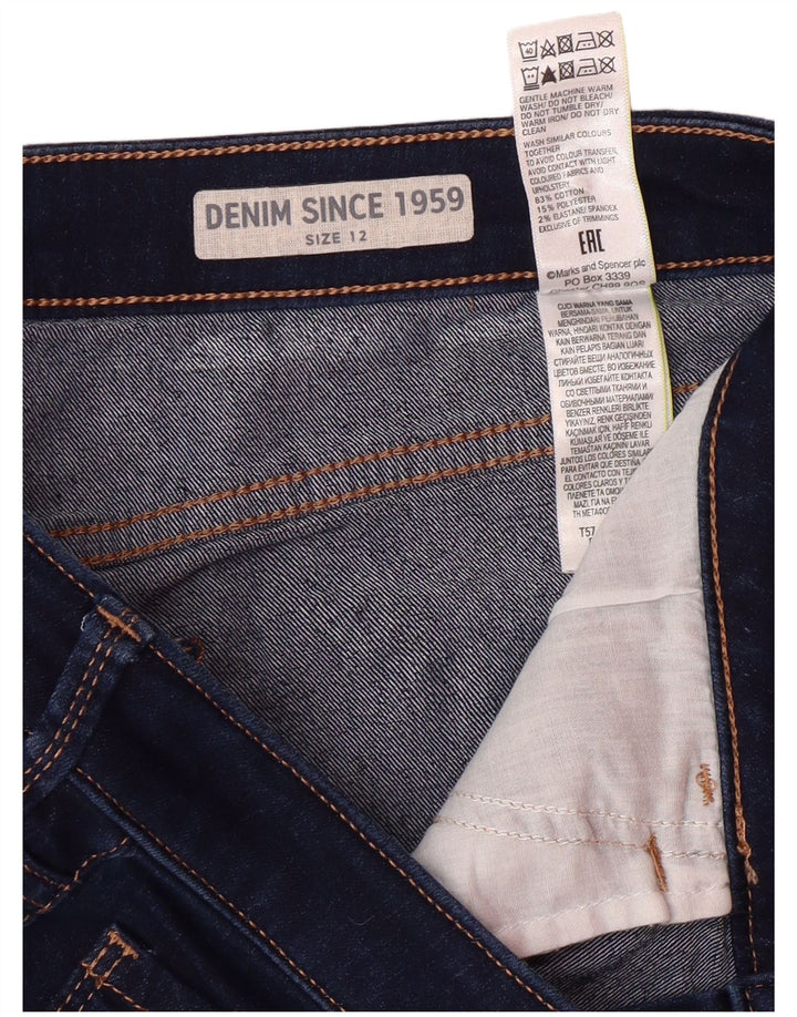 Damskie spodenki jeansowe MARKS & SPENCER UK 12 Medium W30 Granatowa bawełna