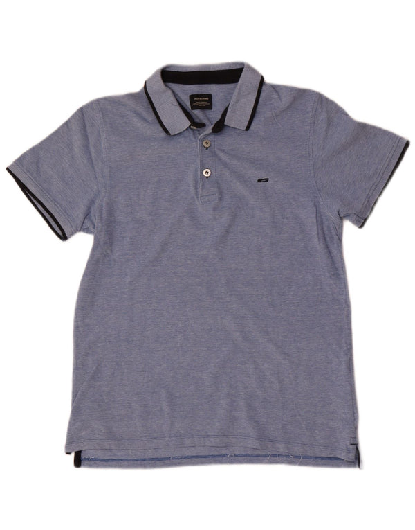 Męska koszulka polo Jack & Jones o regularnym kroju, średnioniebieska, bawełniana