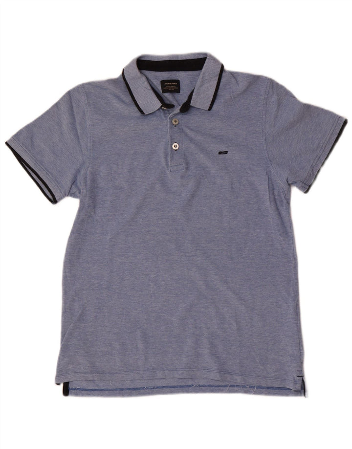 Męska koszulka polo Jack & Jones o regularnym kroju, średnioniebieska, bawełniana