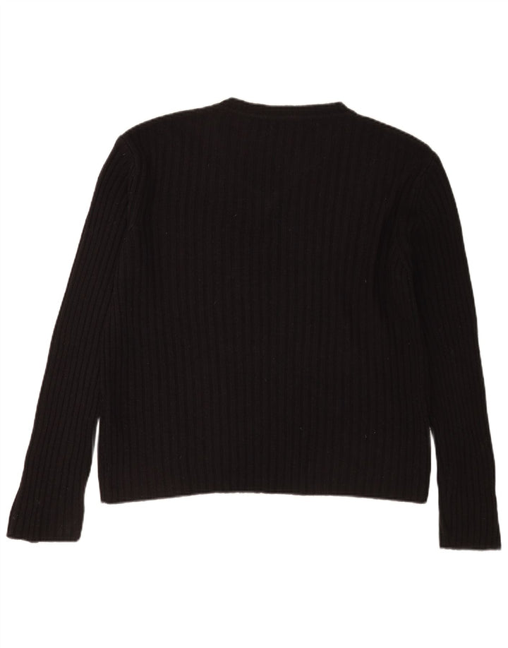 Męski sweter Zara z dekoltem w kształcie litery V, duży, czarny akryl