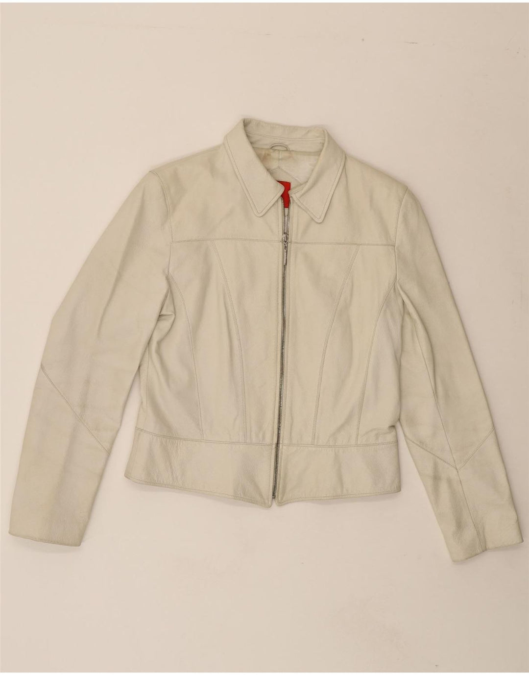 MANGOON Womens Leather Jacket EU 40 Medium Beige Leather Vintage Mangoon and Second-Hand Mangoon from Messina Hembry 