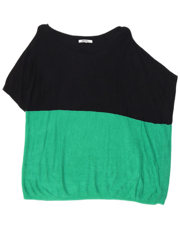 Damski sweter Dkny z dekoltem w łódkę UK 20 2XL Czarny z blokami kolorów