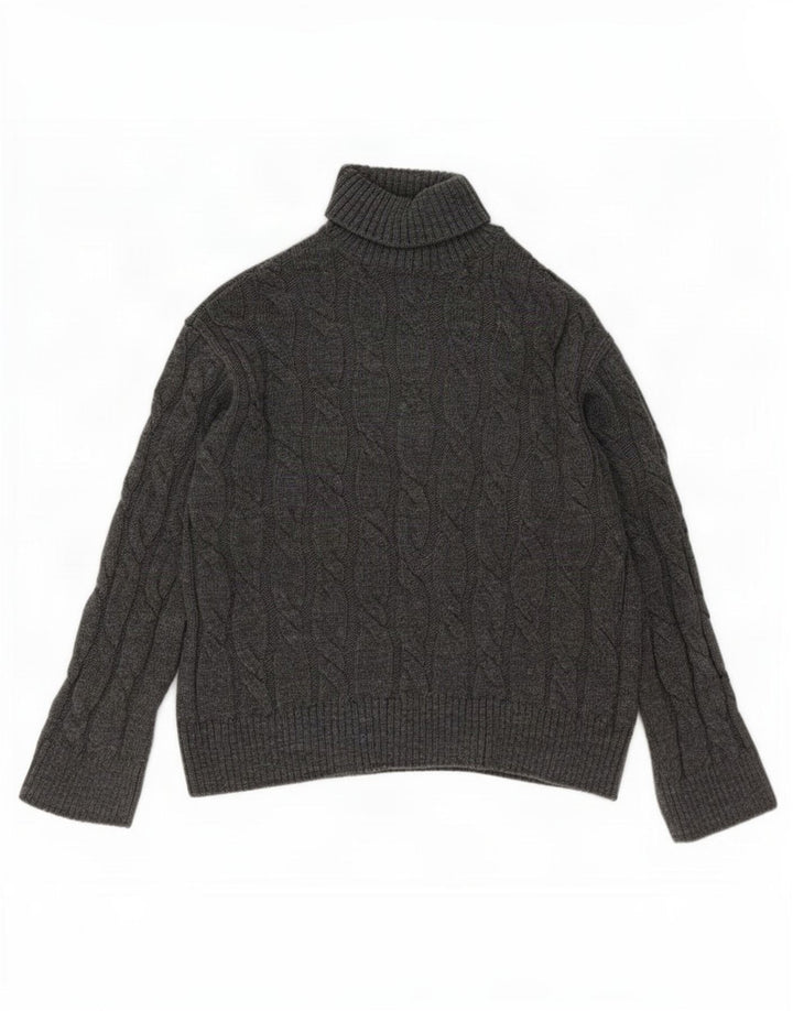 Marks & Spencer Damski sweter z wywijanym dekoltem UK 14 Średni szary akryl