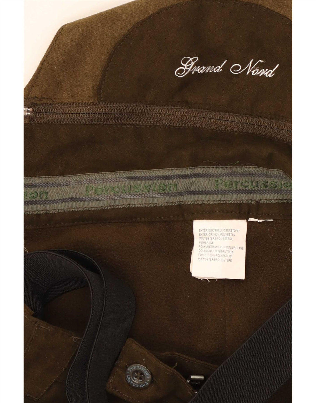 Męskie spodnie ogrodniczki cargo Percussion W34 L31 Khaki, blok kolorów