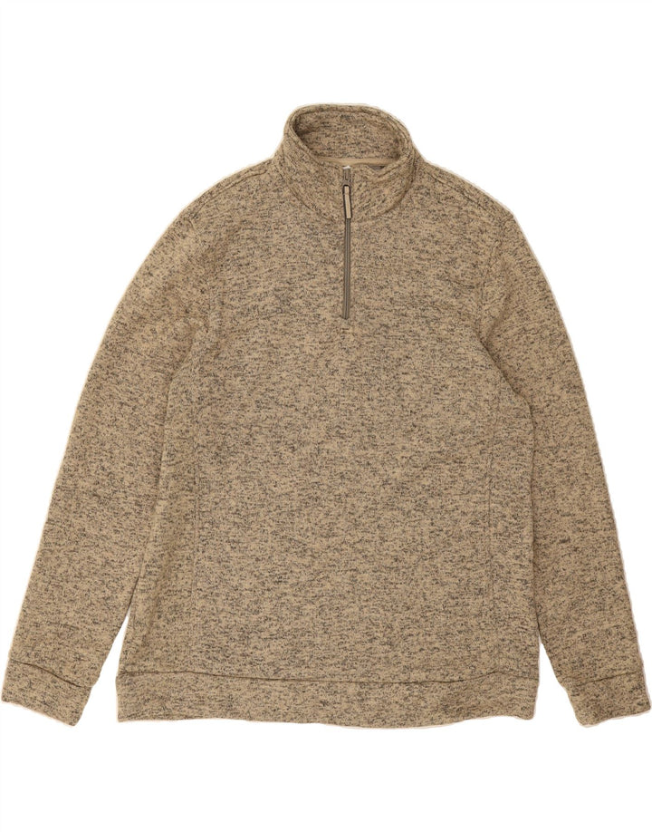 MOUNTAIN WAREHOUSE Mens Zip Neck Sweatshirt Jumper XL Beige Flecked Vintage Mountain Warehouse and Second-Hand Mountain Warehouse from Messina Hembry 