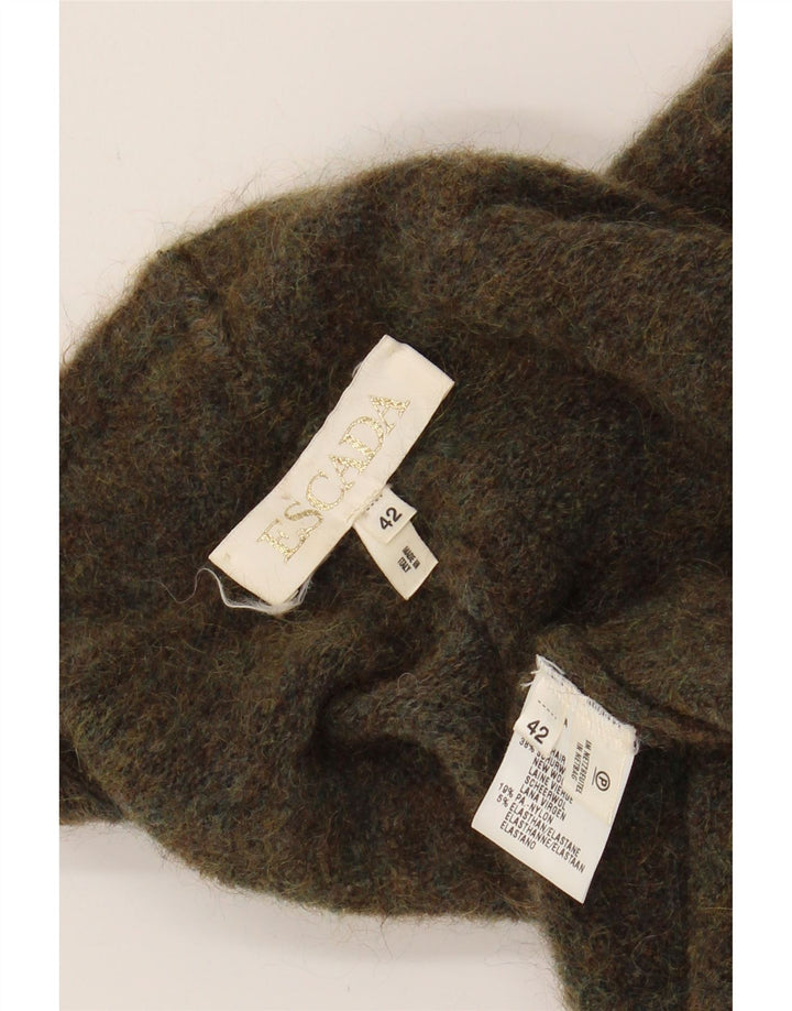 ESCADA Womens Oversized Longline Open Cardigan Sweater IT 42 Medium Khaki Vintage Escada and Second-Hand Escada from Messina Hembry 